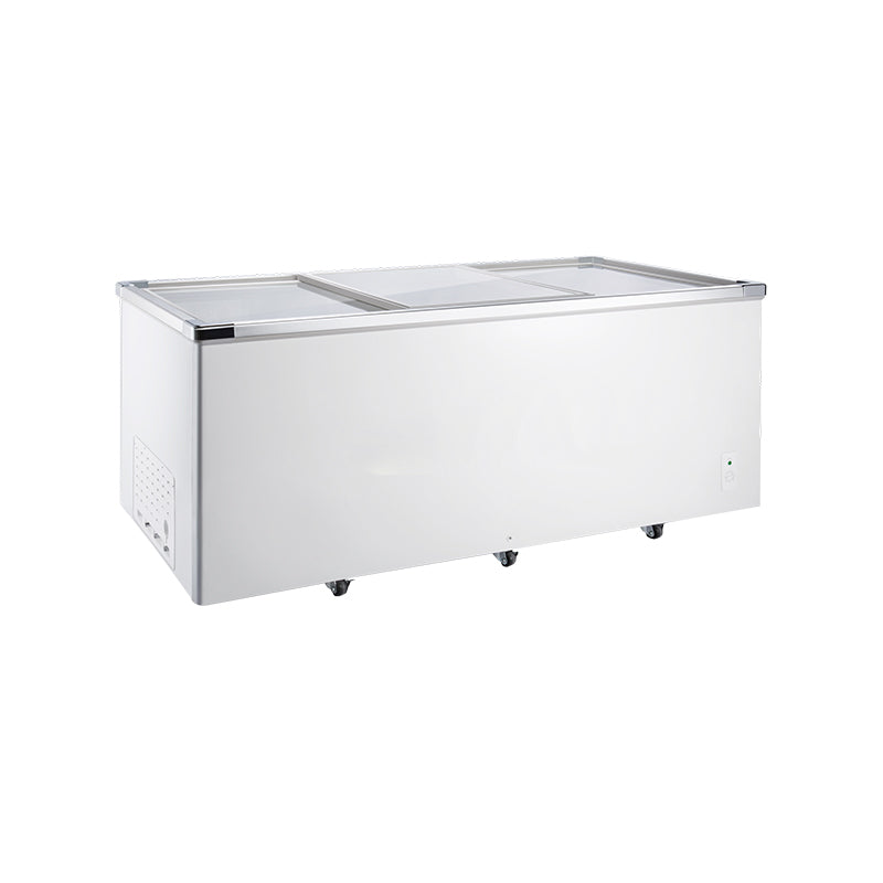 2000mm 3 Flat Glass Top Island Freezer