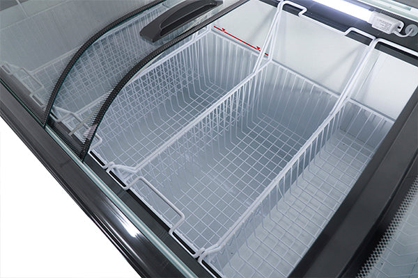 1615mm Curved Glass Door Island Freezer