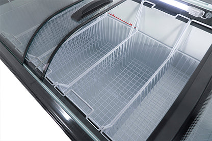 1615mm Curved Glass Door Island Freezer