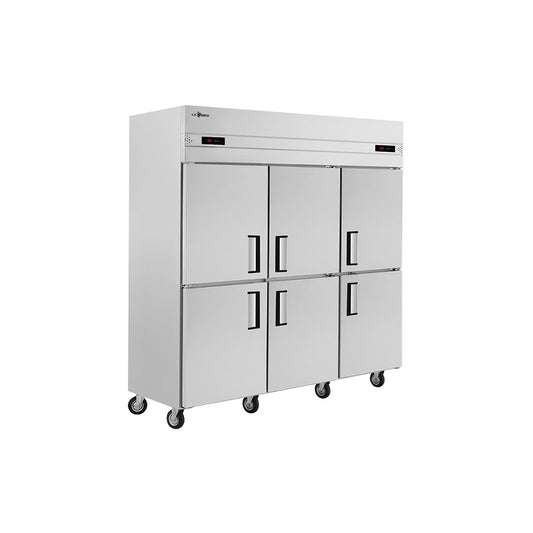 1820mm 6 Door Static Cooling Refrigerator Dual Temperature