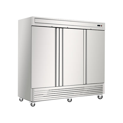 2100mm 3 Solid Door Reach In Refrigerator Freezer