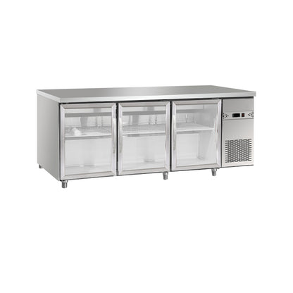 1800mm 3 Solid Door Fan Cooling Undercounter Refrigerator