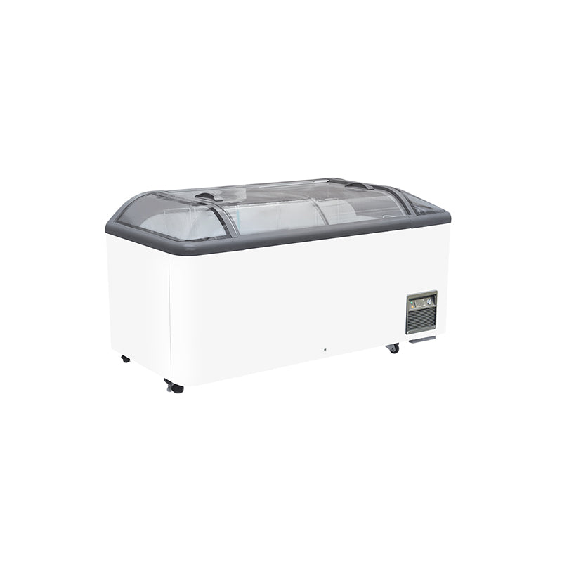 1615mm Curved Glass Door Island Freezer