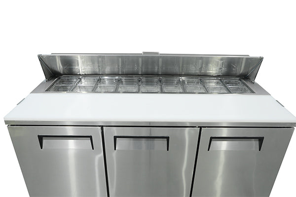 1841mm 3 Solid Door Sandwich & Salad Prep Refrigerator