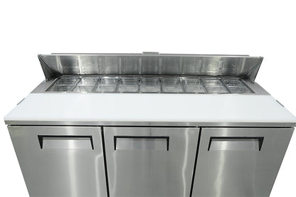 1841mm 3 Solid Door Sandwich & Salad Prep Refrigerator